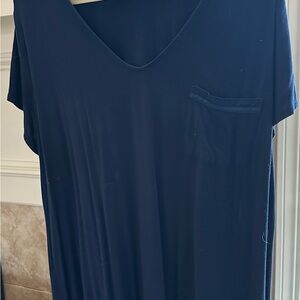 Soma Navy Short-Sleeve V-Neck Nightgown